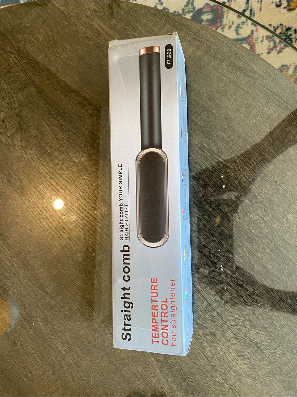 Unlisted Black and Rose Gold Straight Comb Hair Straightener